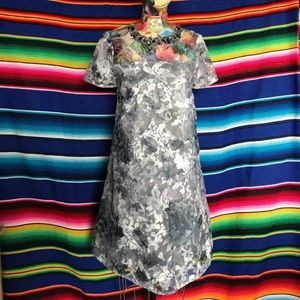 Belle Badgley Mischa Beaded Brocade Cocktail Dress